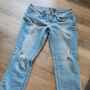 Dollhouse Light Blue Distressed Skinny Jeans